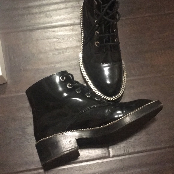 【TRADED】Sandro Audrey black patent leather boots - Picture 4 of 8